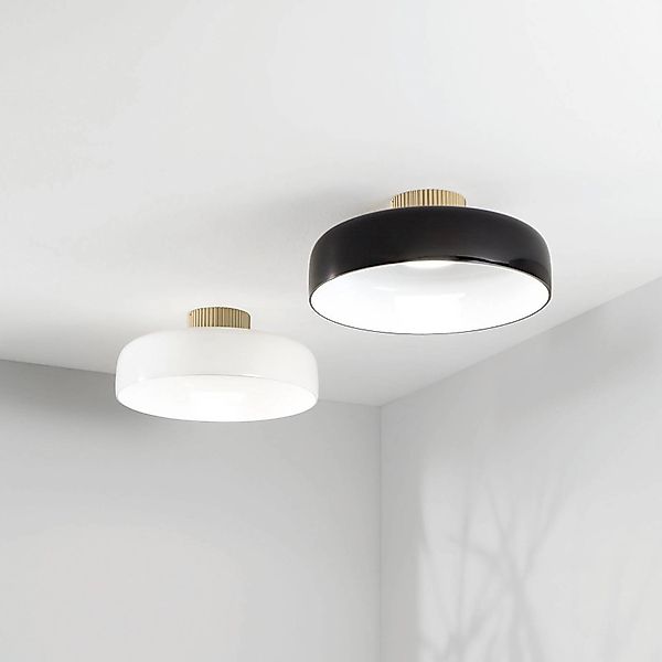 LED-Deckenlampe Lunar, schwarz, Glas, Ø 42 cm, CCT, dimmbar günstig online kaufen