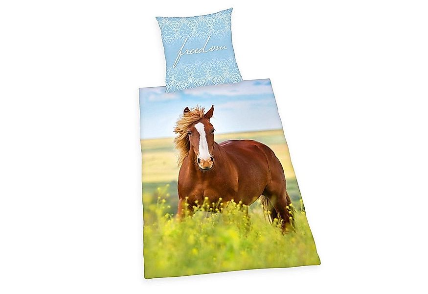 Herding Partnerbettwäsche Herding Flanell Bettwäsche mit Pferd 135 x 200 cm günstig online kaufen