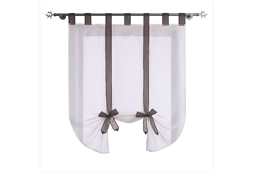 Joyswahl Raffrollo, mit Schlaufen, Voile Bindegardine, Unifarbige günstig online kaufen