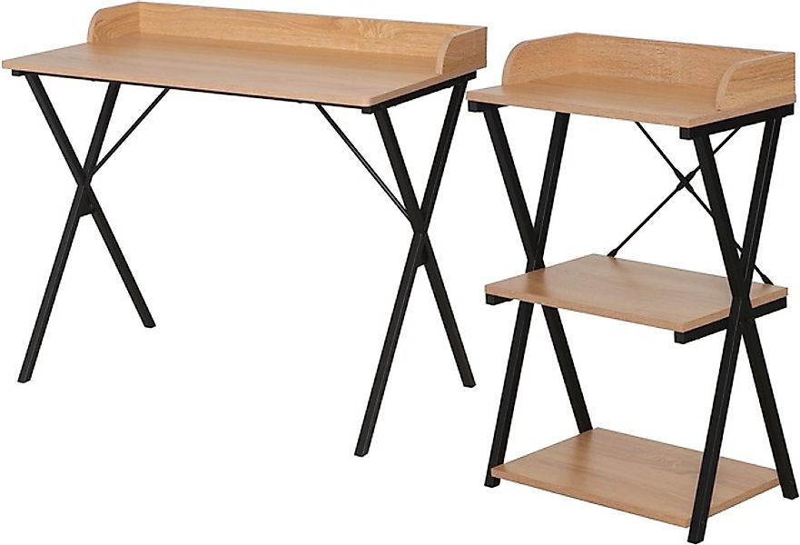 Home affaire Büromöbel-Set »Forres, bestehend aus Schreibtisch & Regal«, (2 günstig online kaufen