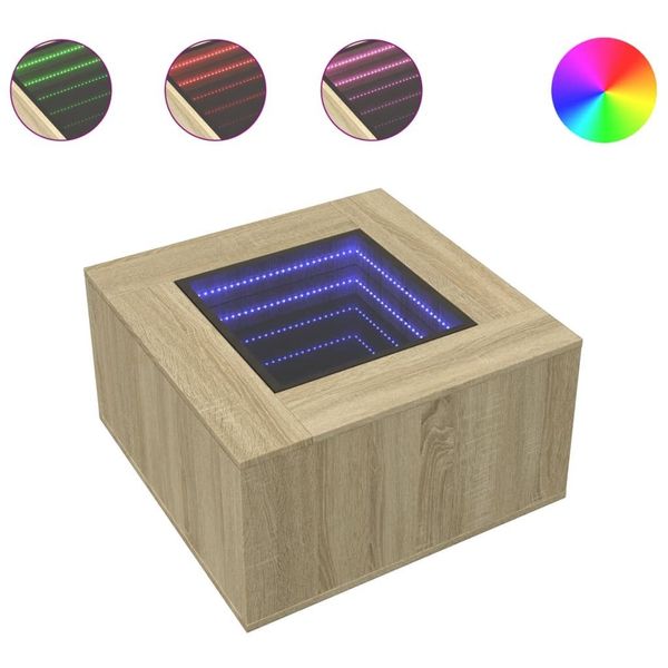 vidaXL Couchtisch LED-Couchtisch Sonoma-Eiche 60x60x40 cm günstig online kaufen