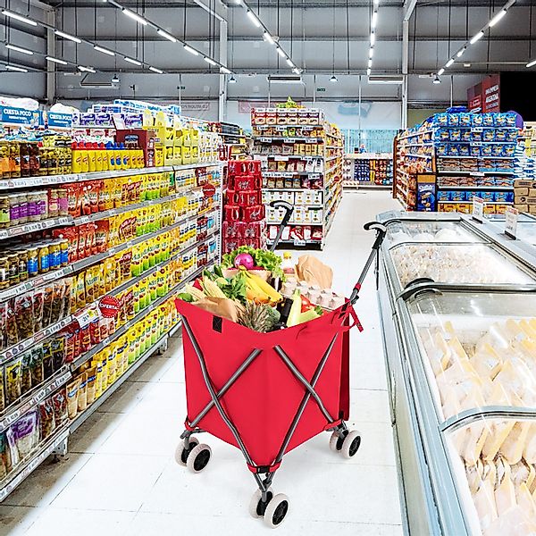COSTWAY Einkaufstrolley, 90 l, bis 55 günstig online kaufen