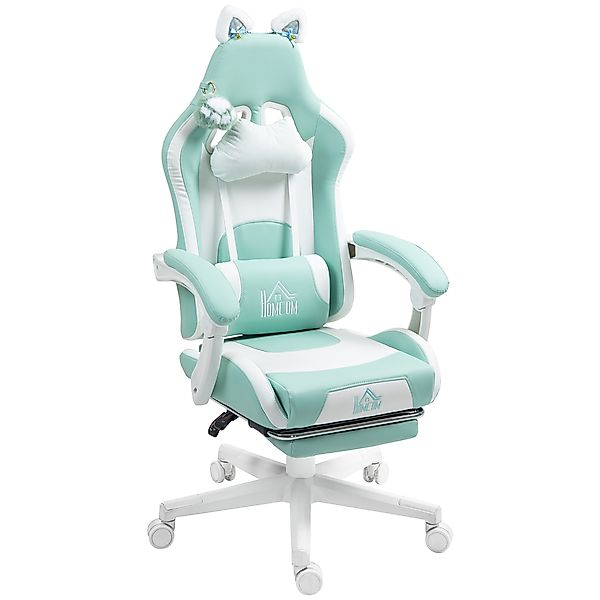 HOMCOM Ergonomischer Gaming-Stuhl mit Katzohren, Drehstuhl Gaming Büro Lede günstig online kaufen