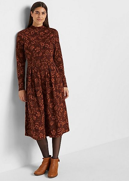 bonprix Jerseykleid mit geblümtem All-Over Print, aus Baumwolle und Elastha günstig online kaufen