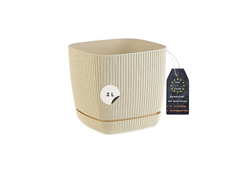 Engelland Blumentopf Pflanztopf mit Drainagesystem & Untersetzer (15 x 15 c günstig online kaufen