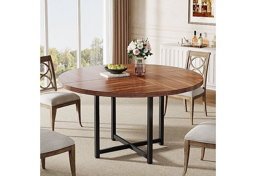 Tribesigns Esstisch 120cm Runder Esstisch - Industrieller Küchentisch mit M günstig online kaufen