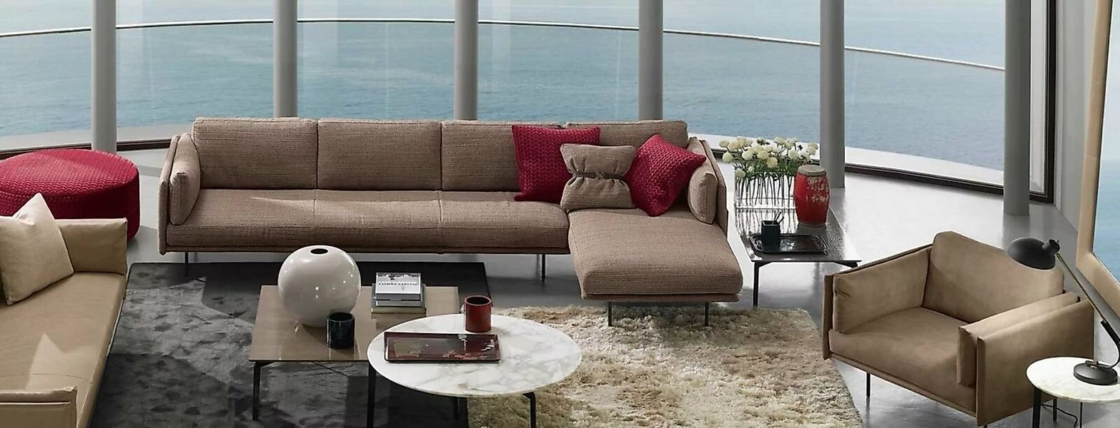 JVmoebel Ecksofa Braun Ecksofa L-Form Sofa Couch Design Polster Modern Text günstig online kaufen