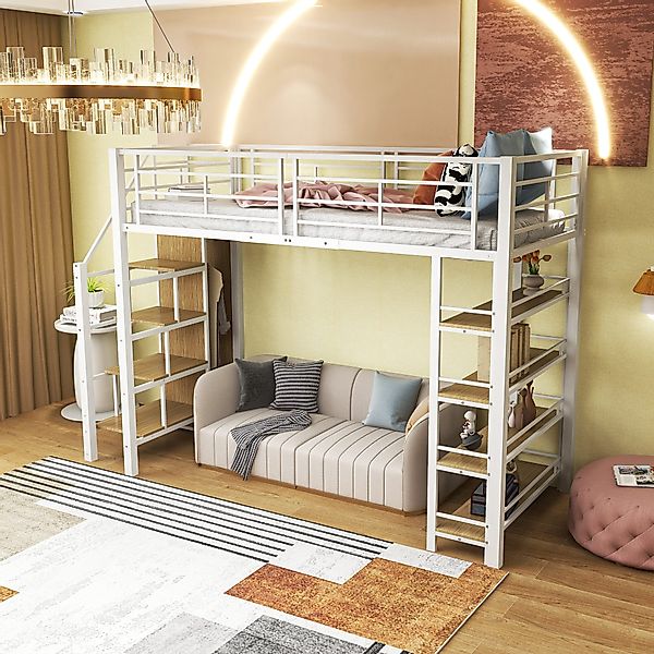 Flieks Hochbett Metallbett Einzelbett 90x200cm mit günstig online kaufen