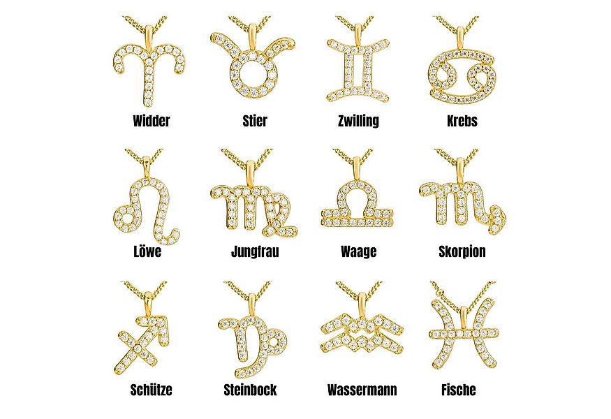 Brandlinger Kette mit Anhänger Sternzeichenkette, Silber 925 vergoldet, Ste günstig online kaufen
