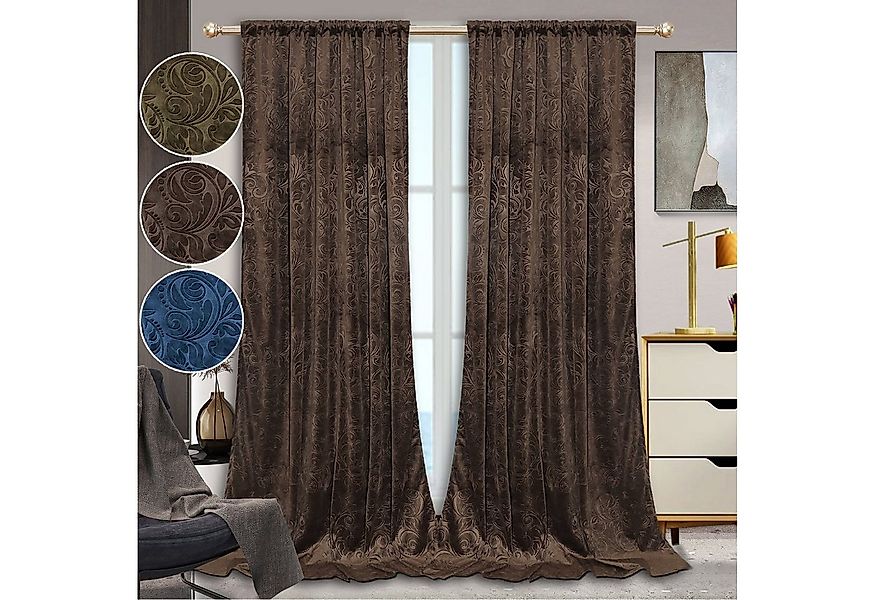 BTTO V&G Vorhang Gardinen Blickdicht Vorhang Samt Velvet Kräuselband (2 St) günstig online kaufen