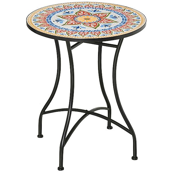 Outsunny Gartentisch Beistelltisch mit Mosaikplatte (Bistrotisch, günstig online kaufen