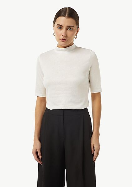 comma Kurzarmshirt T-Shirt Schimmerndes Shirt mit günstig online kaufen