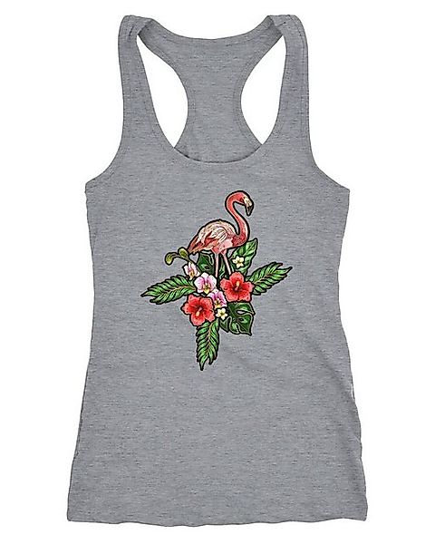 Neverless Tanktop Damen Tank-Top Flamingo Tropical Palmblätter Sommer Stick günstig online kaufen