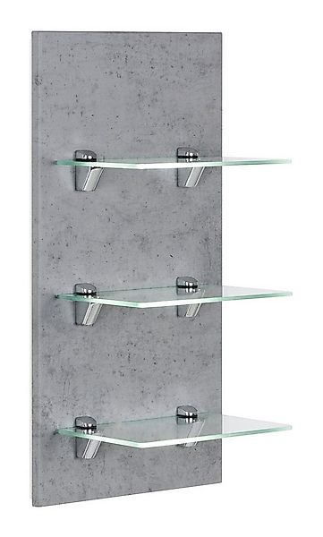 Magnolia Home Ablageregal Panel SANTINI Badregal beton mit 3 Glasablagen günstig online kaufen