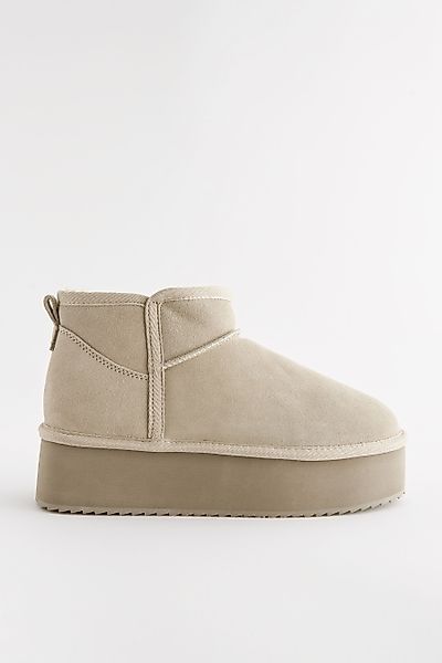 Next Regenabweisende Plateaustiefel mit Kunstfellfutter Stiefelette günstig online kaufen