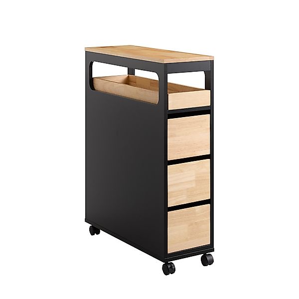 SoBuy Badezimmerschrank Rollwagen mit 3 Schubladen Nischenschrank 24x82x65c günstig online kaufen