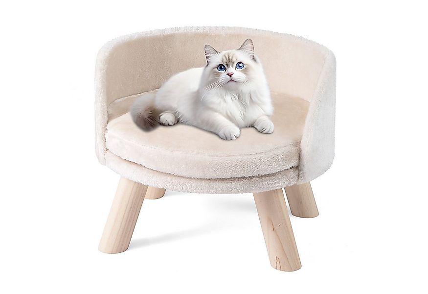 COSTWAY Tiersofa, Katzensofa, Katzenbett, mit Kissen, Rückenlehne günstig online kaufen