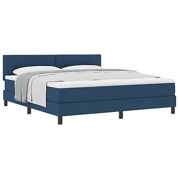 vidaXL Bett Boxspringbett mit Matratze Blau 180x200 cm Stoff (1-tlg) günstig online kaufen