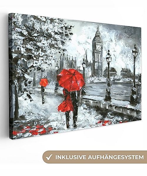 OneMillionCanvasses® Leinwandbild Kunstdrucke - Regenschirm - Öl, Fotodruck günstig online kaufen