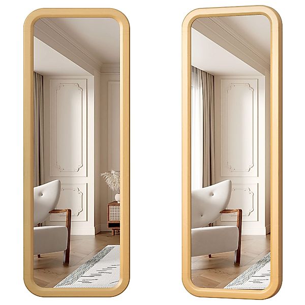 LVSOMT Ganzkörperspiegel Wandspiegel mit Holzrahmen, Horizontale/Vertikale günstig online kaufen