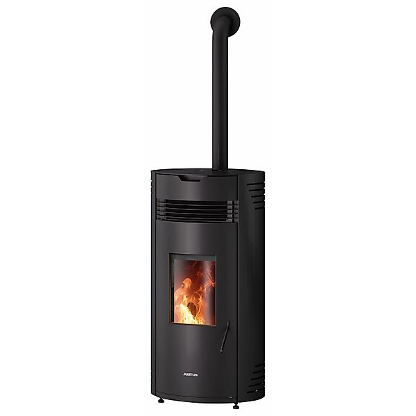 Justus Pelletofen Norta Stahl Schwarz 8 kW mit Automatik günstig online kaufen