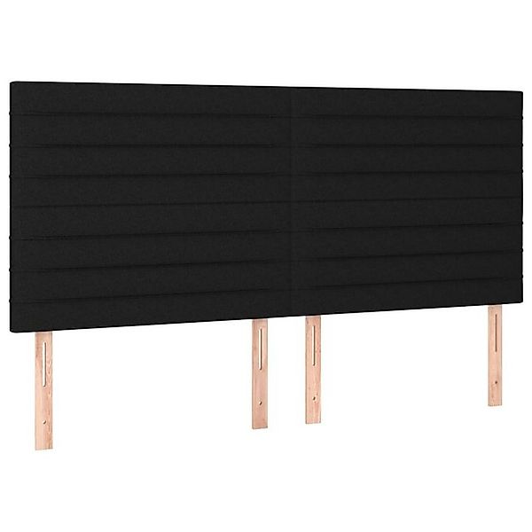 vidaXL Bett, Kopfteile 4 Stk. Schwarz 80x5x78/88 cm Stoff günstig online kaufen