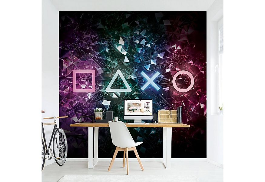 Bilderdepot24 Fototapete Controller Kristallen Neon Art Gamer bunt moderne günstig online kaufen