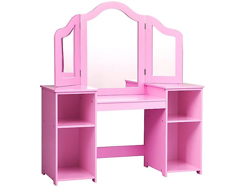 COSTWAY Schminktisch Kinder Frisiertisch (1-St), mit Spiegel & Fächern günstig online kaufen