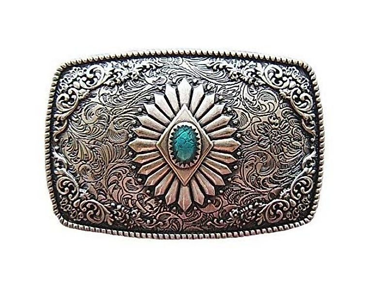 Westernlifestyle Gürtelschnalle Buckle Westernornament versilbert mit türki günstig online kaufen