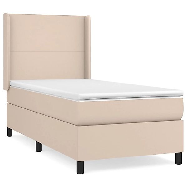 vidaXL Boxspringbett, Boxspringbett mit Matratze & LED Cappuccino-Braun 100 günstig online kaufen