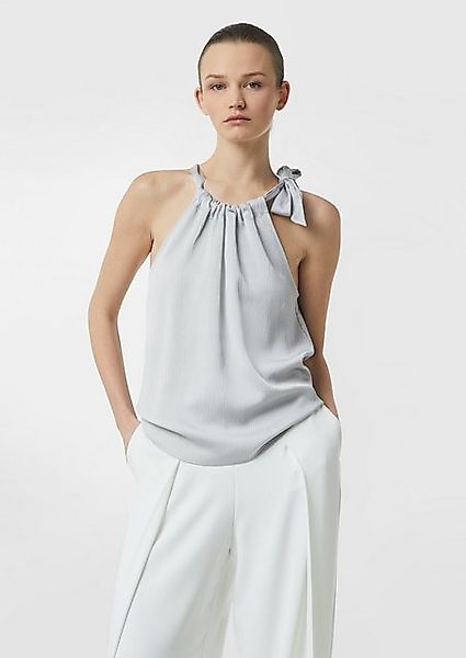 Comma Blusentop Strukturiertes Top mit Schleifen-Detail aus Satin günstig online kaufen