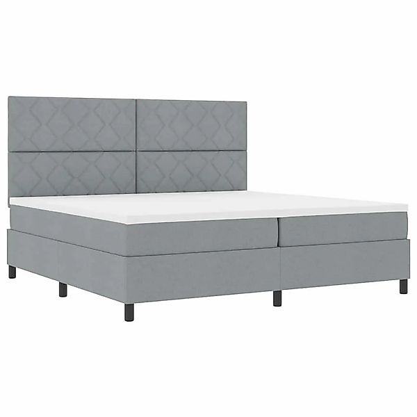 vidaXL Boxspringbett mit Matratze Hellgrau 200 x 200 cm Stoff 3339490 günstig online kaufen