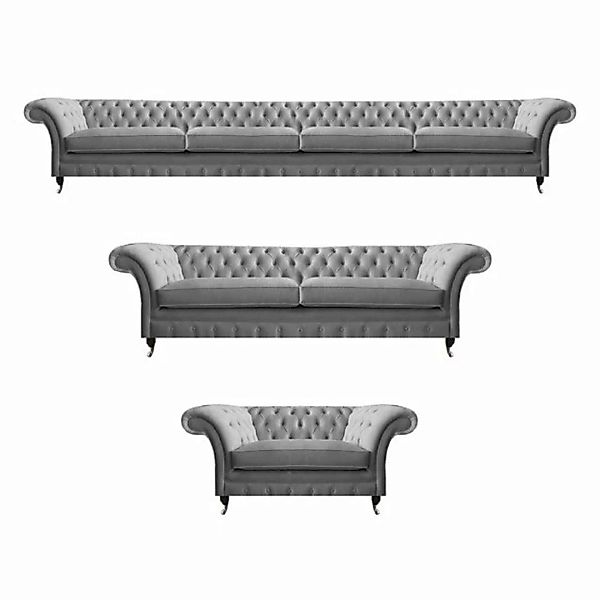JVmoebel Chesterfield-Sofa Designer Sofas Set 3tlg Luxus Chesterfield Sofag günstig online kaufen