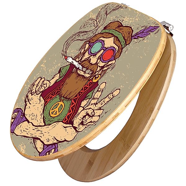 banjado WC-Sitz Bambus Motiv Peace (umweltfreundliches günstig online kaufen
