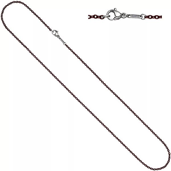 SIGO Rundankerkette Edelstahl rot weinrot lackiert 50 cm Kette Halskette Ka günstig online kaufen