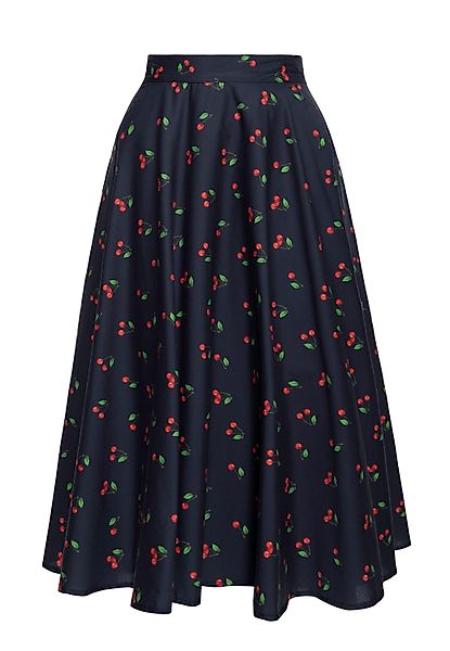 QueenKerosin A-Linien-Rock Cherry mit Allover-Print günstig online kaufen
