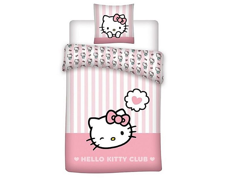 Aymax sprl Bettwäsche Hello Kitty Bettbezug Set Baumwolle 135x200 cm + Kiss günstig online kaufen