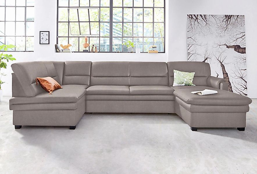 sit&more Wohnlandschaft "Pisa U-Form", mit Federkern, wahlweise mit Bettfun günstig online kaufen