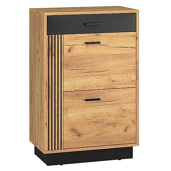 Lomadox Schuhschrank VINICA-131 Gold Craft Eiche günstig online kaufen