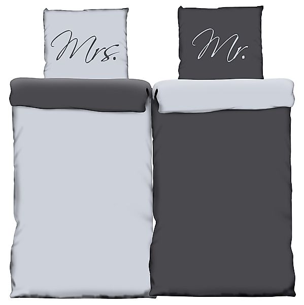 One Home Partnerbettwäsche Mr. and Mrs., günstig online kaufen