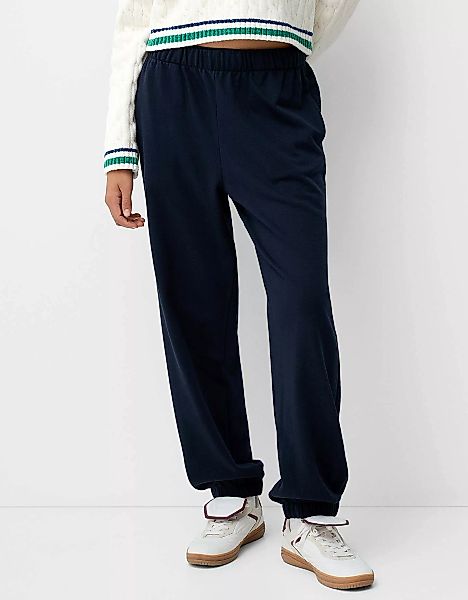 Bershka Joggerhose Aus Plüsch Damen S Marinenblau günstig online kaufen