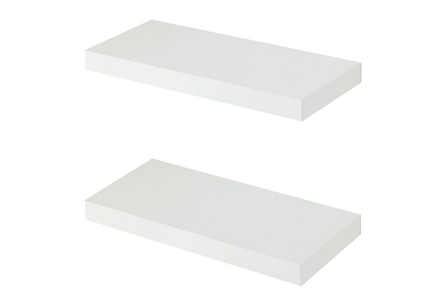 en.casa Wandregal, 2-tlg., »Stranda« 2er Set 40 x 17 x 4 cm Weiß günstig online kaufen