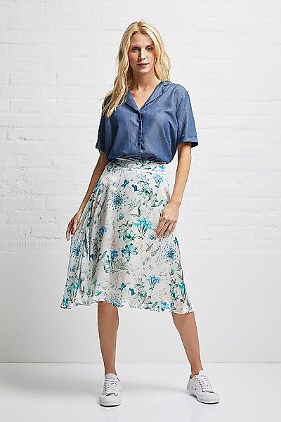 wunderwerk A-Linien-Rock Silk midi skirt flower günstig online kaufen