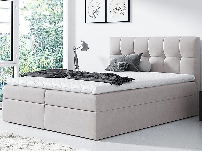 Beautysofa Boxspringbett Kontinentales Bett mit Matratze und Behälter inklu günstig online kaufen