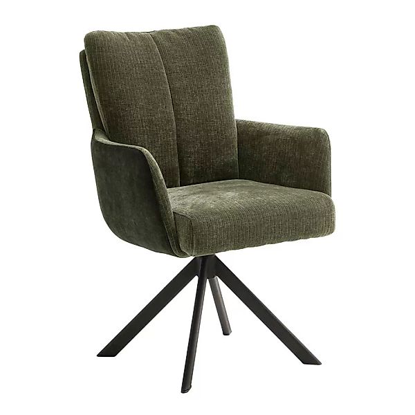 Esstisch Stühle mit Armlehnen Oliv Grün und Schwarz (2er Set) günstig online kaufen