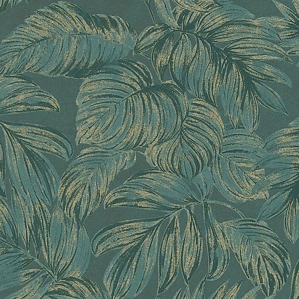 PROFHOME 393401-GU Natur Tapete Floral metallische Akzente Grün Gold 0,53 m günstig online kaufen