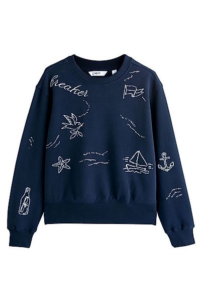 Next Sweater Rundhalssweatshirt mit Stickerei, Meermotiv (1-tlg) günstig online kaufen