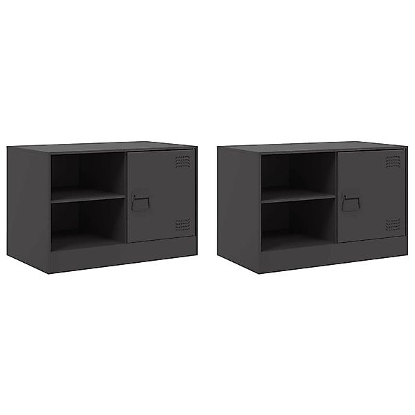 vidaXL TV-Schränke 2 Stk Schwarz 67x39x44 cm Stahl 841692 günstig online kaufen