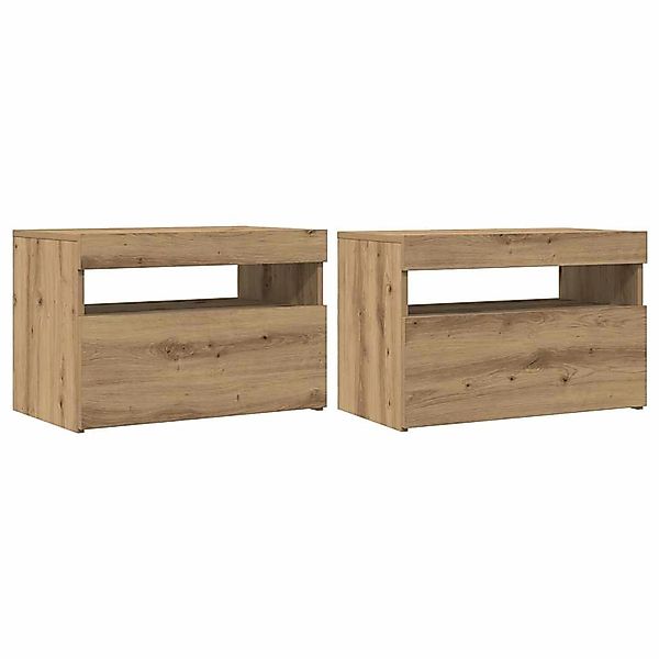 vidaXL TV-Schränke mit LED-Leuchten 2 Stk Artisan-Eiche Holzwerkstoff 85631 günstig online kaufen