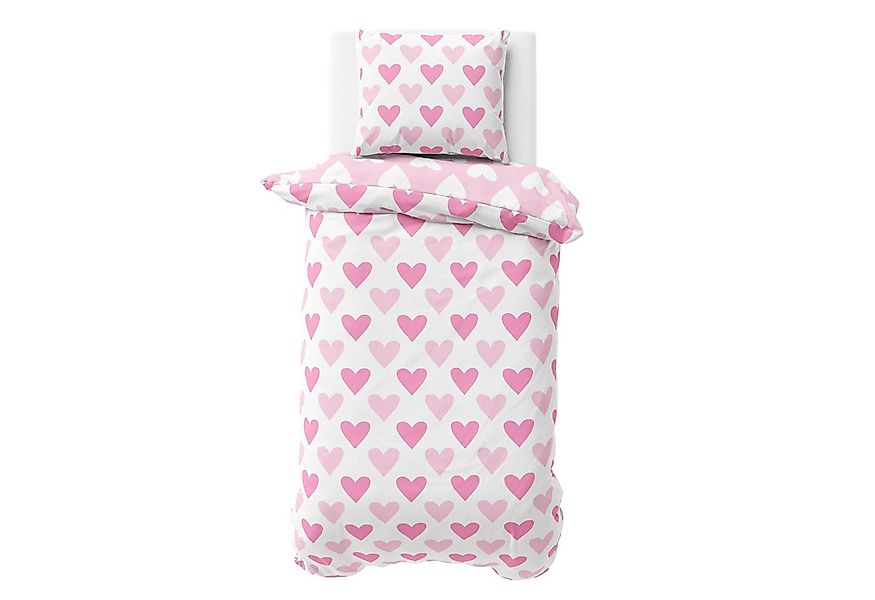 MTOnlinehandel Bettwäsche Herzklopfen Biber/ Flanell in 2 Größen, rosa pink günstig online kaufen